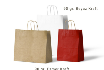 Baskısız Burgu Saplı Kağıt Poşet/Çanta